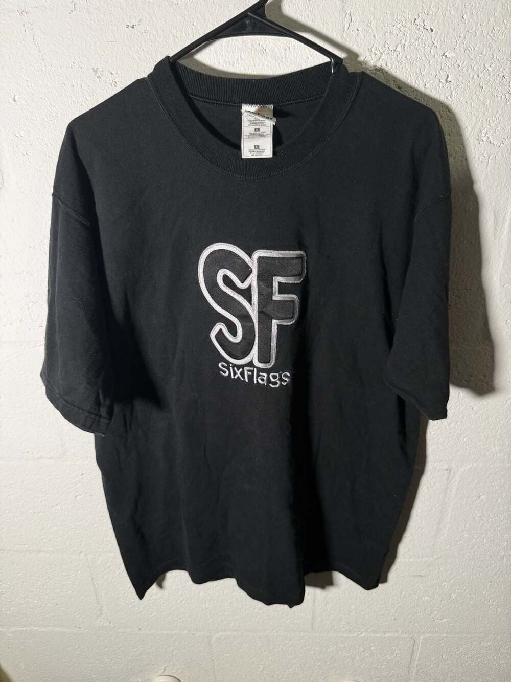 Six Flags SF Logo Black T-Shirt